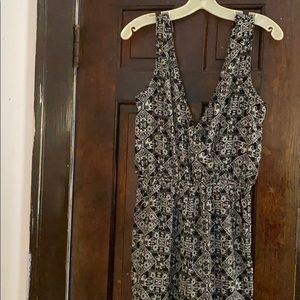 Black and white strapless jumpsuit